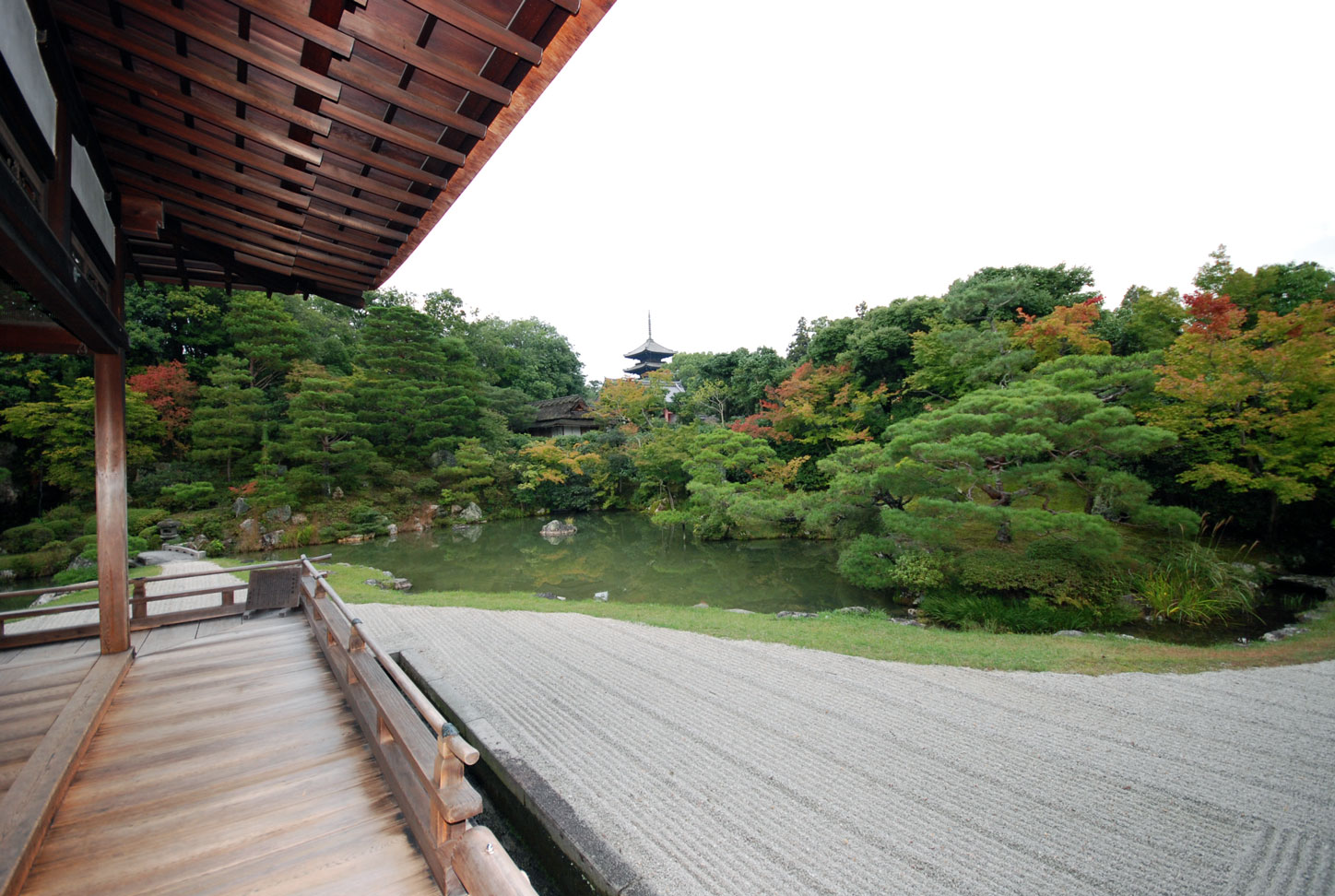 Pagoda over garden